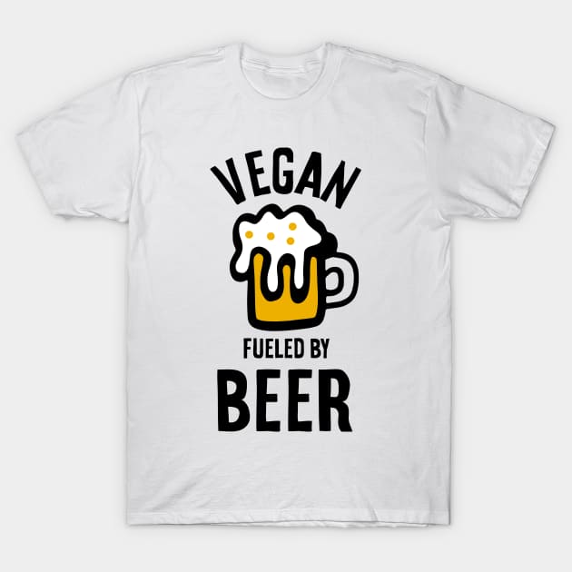 Vegan Fueled By Beer T-Shirt by HamzaNabil